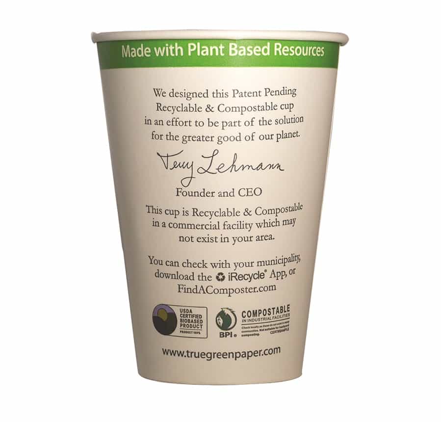 Tree-Free Bamboo Cup from True Green Paper Products